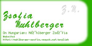 zsofia muhlberger business card